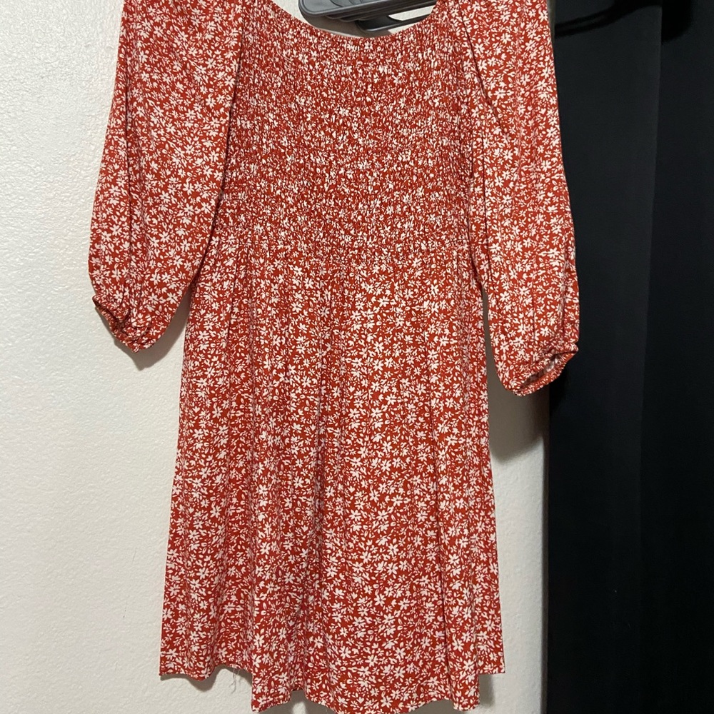 Orange Floral Dress
